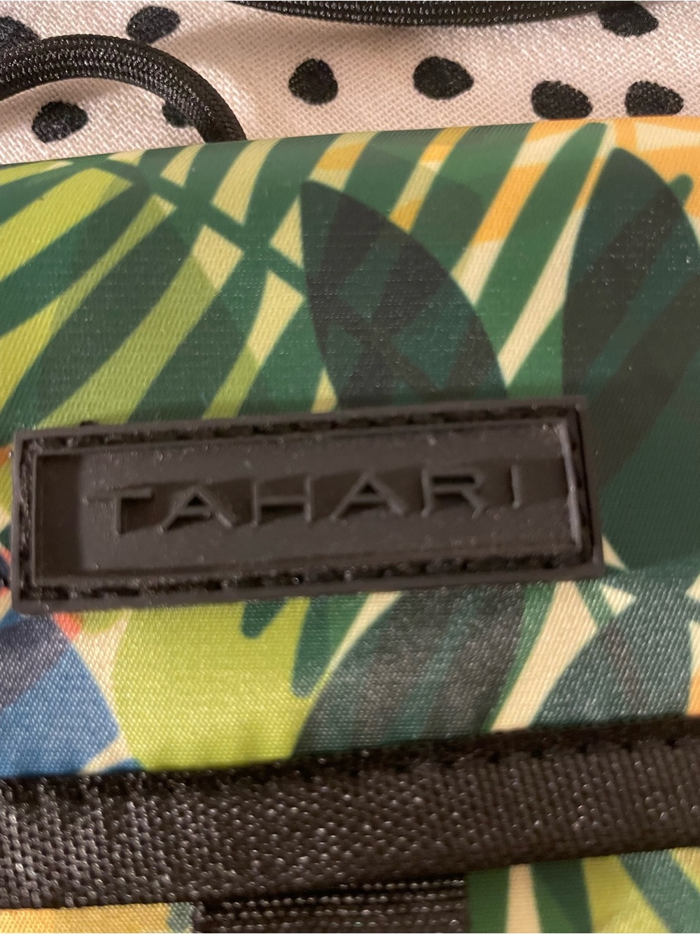 Tahari Tropical Leaf Mini Bag in Green and Yellow
